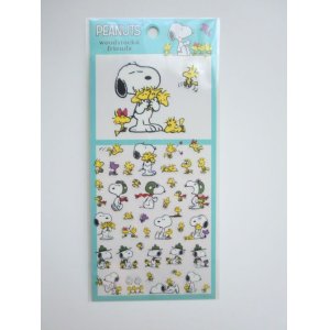 Photo: Peanuts Snoopy Woodstock Vinyl Sticker Green Brand New