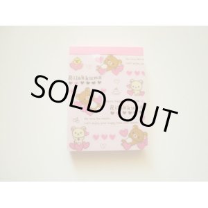 Photo: San- X Rilakkuma Korilakkuma Mini Memo Pad Heart Pink Brand New