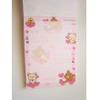 Photo3: San- X Rilakkuma Korilakkuma Mini Memo Pad Heart Pink Brand New (3)