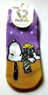 Photo: Peanuts Snoopy Woodstock Ankle Low Cut Socks Purple Snow Brand New