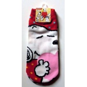 Photo: Peanuts Snoopy Ankle Low Cut Socks Polka Dot Heart Red Brand New