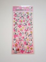 Photo: Peanuts Snoopy Woodstock Spring Sakura Stickers Brand-New Pink