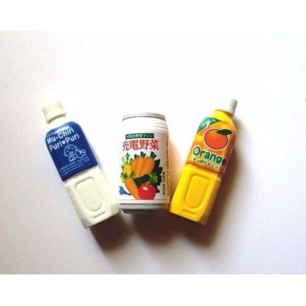 Photo1: Eraser Toy Soft Drink Bottle Can Orange Milk Brand New (1)