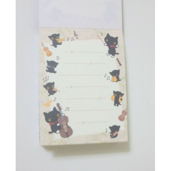 Photo2: San-X Kutusita Nyanko Cat Mini Memo Pad Music Brand New (2)