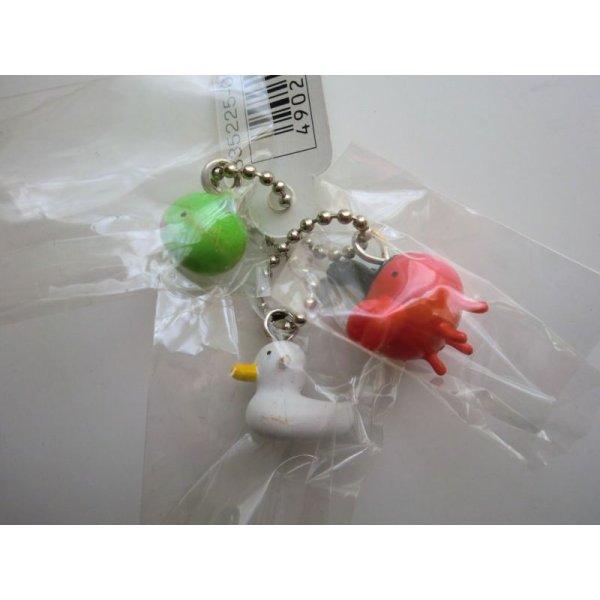 Photo2: Bandai Shinshu Hakken Tamagotchi Takotchi Triple Characot Mascot Keychain Charms 1997 (2)