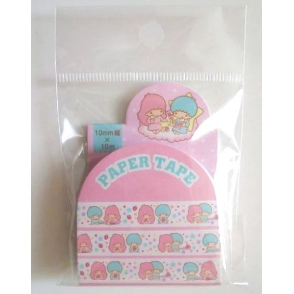 Photo1: Sanrio Little Twin Stars Kiki & Lala Decorative Craft Washi Masking Tape Sticker Brand New (1)