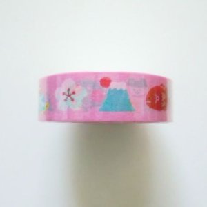 Photo: Decorative Craft Washi Masking Tape Sticker pink Mt.Fuji Ume Daruma etc...New