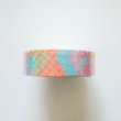 Photo1: Decorative Craft Washi Masking Tape Sticker pink swallow shibori pattern New (1)