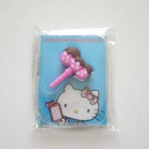 Photo: Sanrio Hello Kitty earphone jack ribbon chocolate pink iphone mobile Brand New