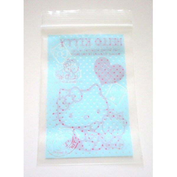 Photo2: Sanrio Hello Kitty Plastic Ziplock Bags 15 pcs S Blue New (2)