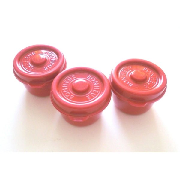 Photo1: Bento Lunch Box Accessory Mayo Mayonnaise Sauce  Mini Cup S red 3 pcs set 18 ml Brand-New (1)