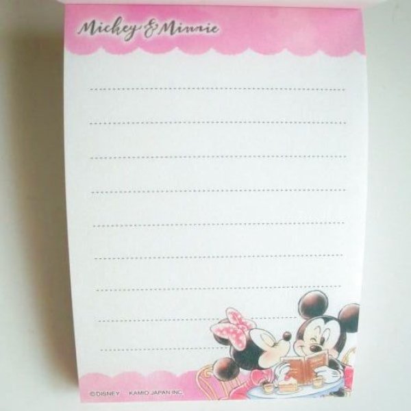 Photo2: Disney Mickey Minnie Mouse Mini Memo Pad Cafe Brand New (2)