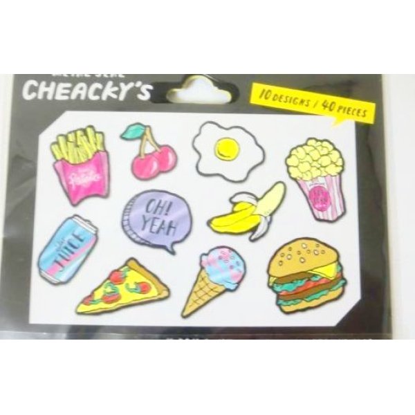 Photo2: Fast Food Junk flake Stickers 40 pcs New (2)