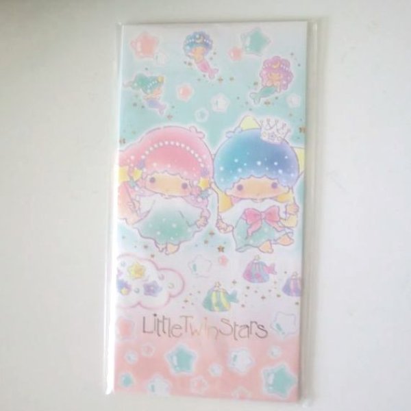 Photo1: Sanrio Little Twin Stars Kiki & Lala Marine Mini Envelopes Long Brand New (1)