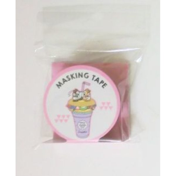 Photo1: Disney Chip & Dale Decorative Craft Washi Masking Tape Sticker pink New (1)