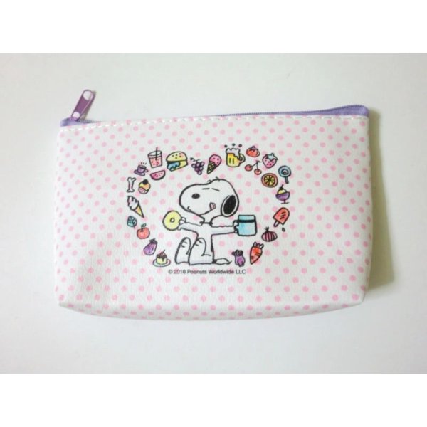 Photo2: Peanuts Snoopy Woodstock Sweets Mini Pouch Purple Brand New (2)