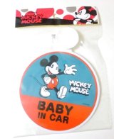 Photo: Disney Mickey Mouse Baby Safety Car Sign Blue Red Brand New