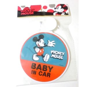 Photo: Disney Mickey Mouse Baby Safety Car Sign Blue Red Brand New