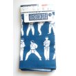 Photo1: Tenugui Cotton Cloth Karate techniques forms Japanese 100% Cotton navy Brand-New (1)