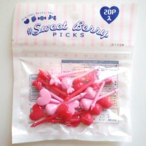 Photo: Bento Lunch Box Accessory Food Picks 20 pcs ribbon heart candy strawberry  Brand-New