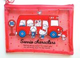 Photo: Sanrio Characters Hello Kitty My Melody Little Twin Stars etc... Pouch Mesh Bag Red Brand New