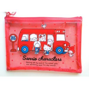 Photo: Sanrio Characters Hello Kitty My Melody Little Twin Stars etc... Pouch Mesh Bag Red Brand New