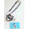 Photo1: Disney Mickey Mouse ID Card Holder Neck Strap lanyard with case Black New (1)