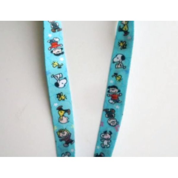 Photo2: Peanuts Snoopy ID Card Holder Neck Strap lanyard with case Blue New (2)