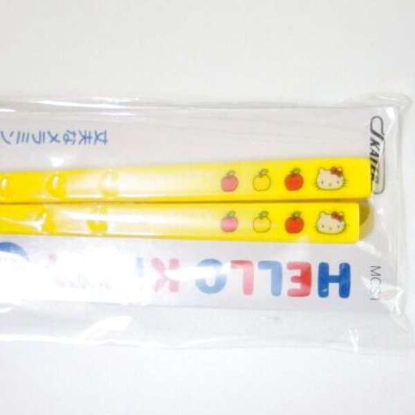 Photo2: Sanrio Hello Kitty chopsticks yellow Brand New (2)