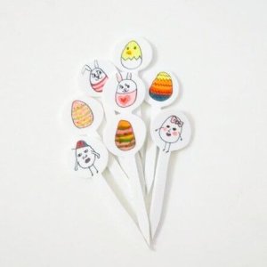 Photo: Bento Lunch Box Accessory Food Picks rabbit egg 8 pcs party gift Brand-New