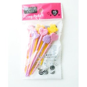 Photo: Food Picks Bento Lunch Party Heart Sweets Long Picks Brand New