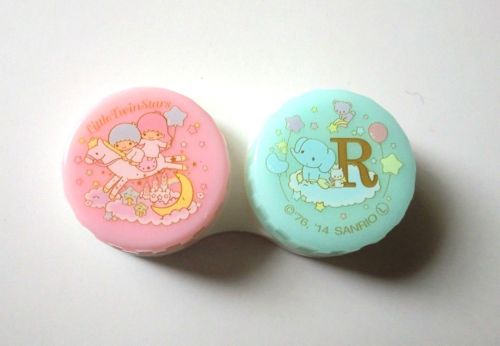 Photo1: Sanrio Little Twin Stars Kiki & Lala Contact Lens Case Brand New (1)