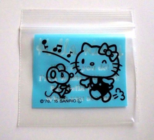 Photo1: Sanrio Hello Kitty Plastic Ziplock Bags Petit 30 pcs Blue Music Wide New (1)