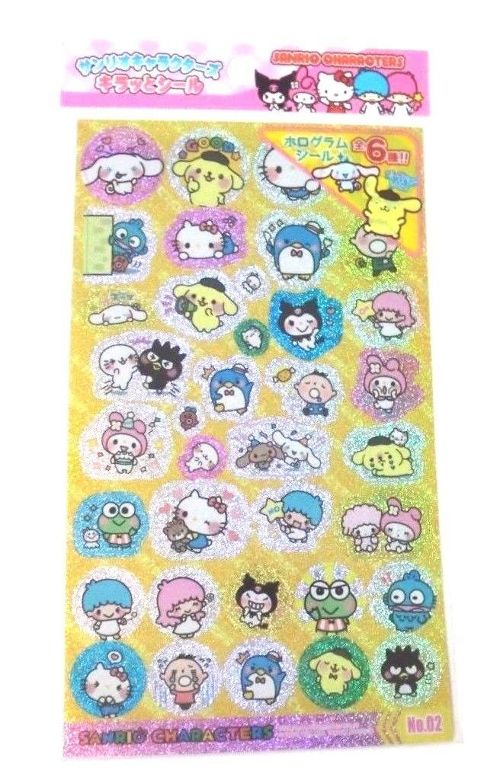 Photo1: Sanrio Character Glitter Stickers Hello Kitty Little Twin Stars My Melody etc... (1)