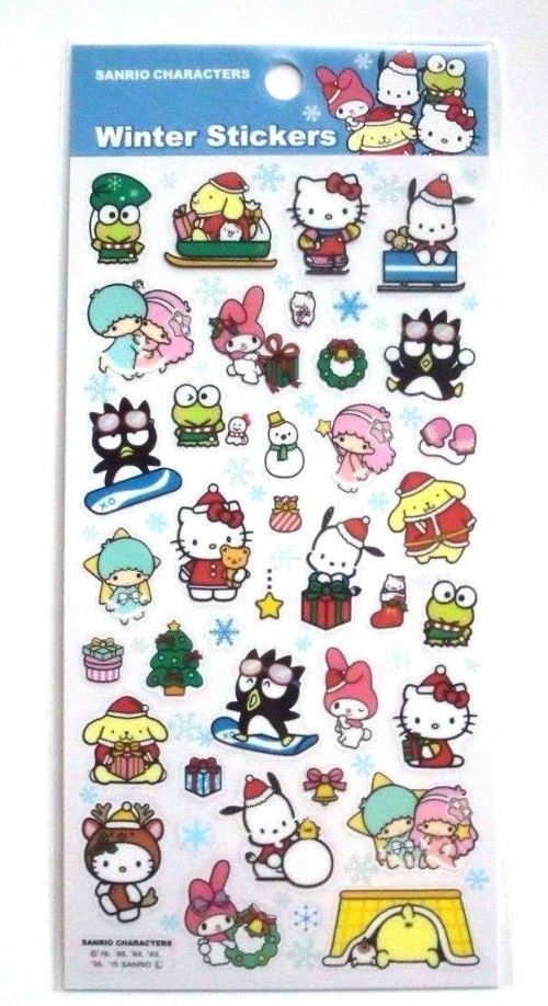 Photo1: Sanrio Hello Kitty My Melody Little Twin Stars etc..Winter Vinyl Stickers New (1)