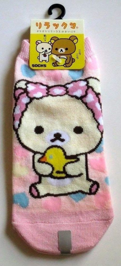 Photo1: San-X Korilakkuma Ankle Low Cut Socks Pink Brand New (1)