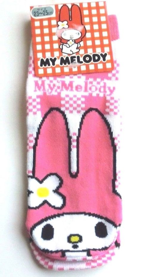 Photo1: Sanrio My Melody Ankle Low Cut Checked Socks Pink Brand New (1)