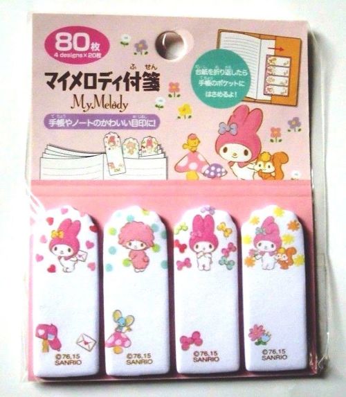 Photo1: Sanrio My Melody Memo Tags Slips Labels Mushroom Brand New (1)