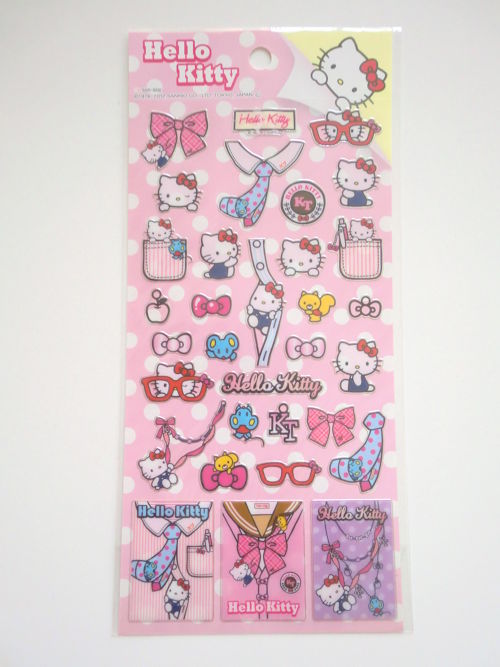 Photo1: Sanrio Hello Kitty Vinyl Stickers Uniform Pink Brand New (1)