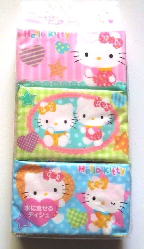 Photo1: Sanrio Hello Kitty Pocket Tissue 6 pcs Pastel Brand New (1)