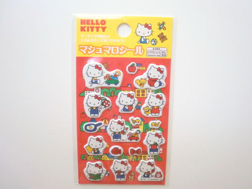 Photo1: Sanrio Hello Kitty Marshmallow Stickers Red Brand New (1)