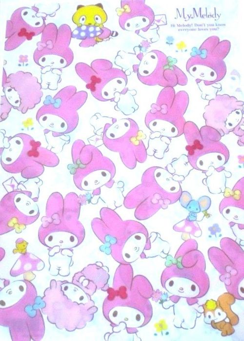 Photo1: Sanrio My Melody Clear File Folder White Pink Brand New (1)