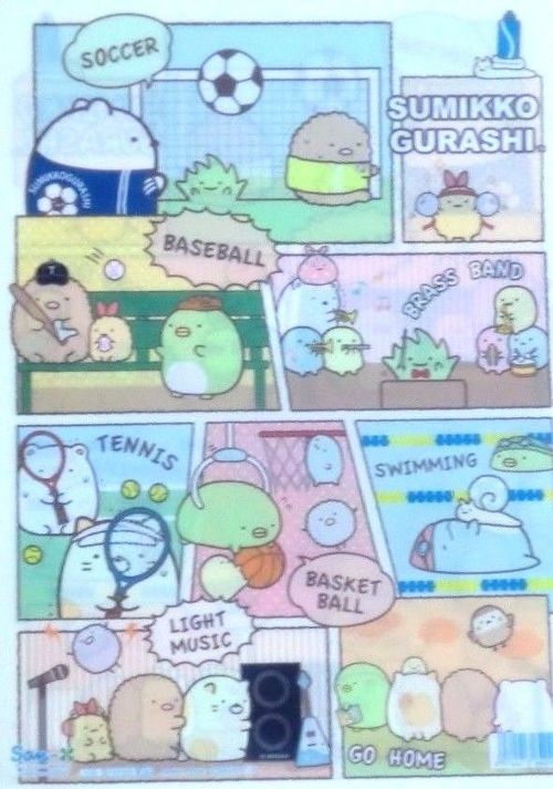 Photo1: San-X Sumikko Gurashi Clear File Folder Sports Hobby Brand New (1)