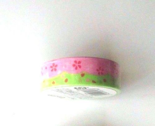 Photo1: Decorative Craft Washi Masking Tape Sticker Japan Sakura Pink Green (1)