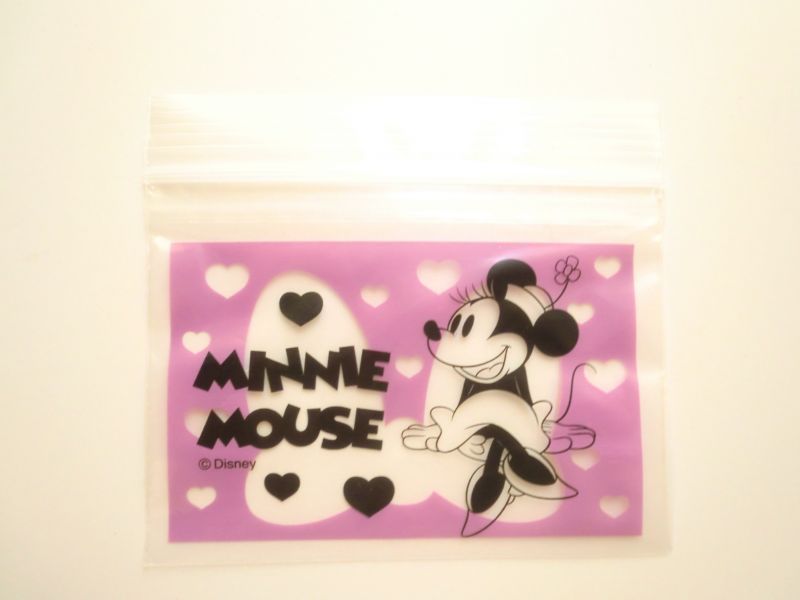 Photo1: Disney Minnie Mouse Ziplock Bags 25pcs Purple M Brand New (1)