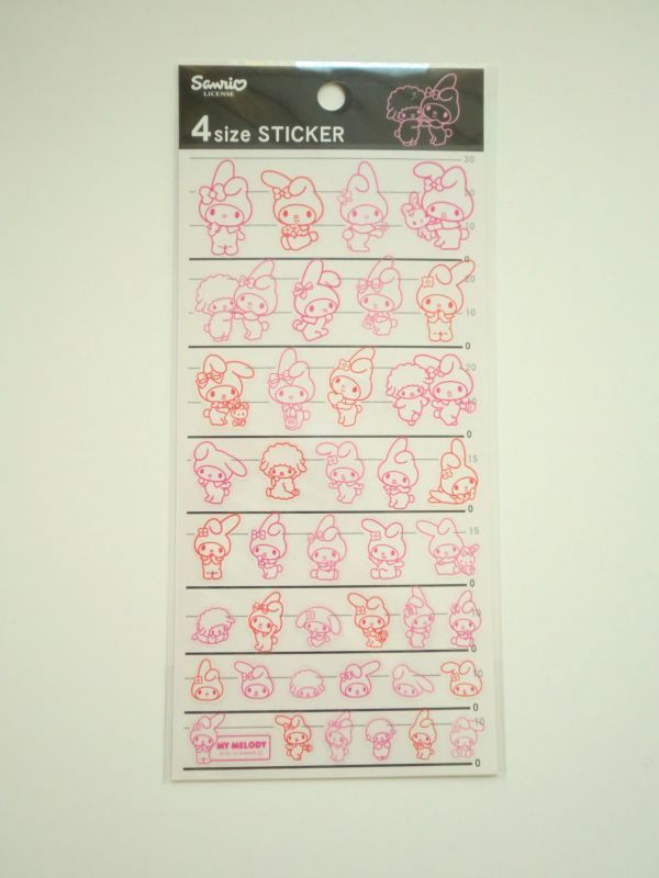 Photo1: Sanrio My Melody 4 Size Vinyl Stickers Brand New  (1)