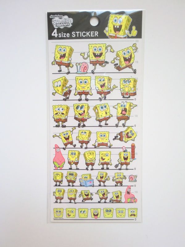 Photo1: Sponge Bob Squarepants 4 Size Stickers Brand New  (1)