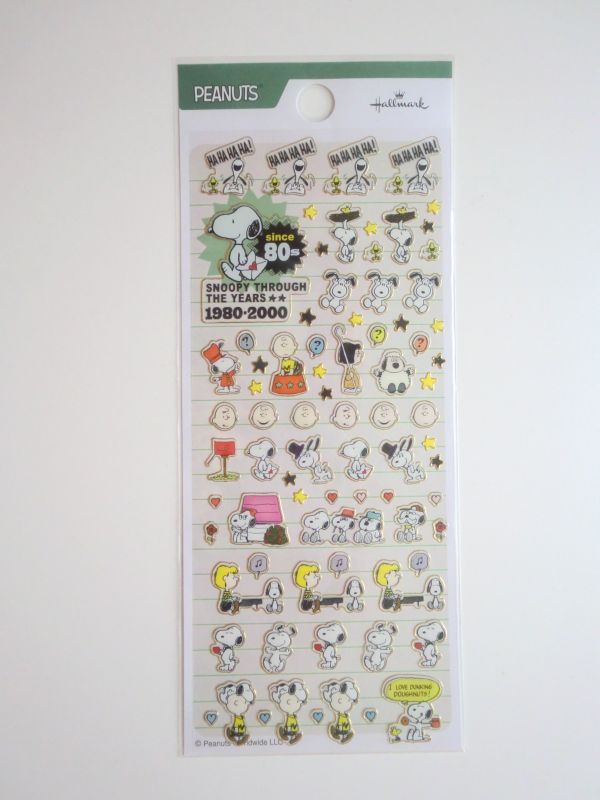 Photo1: Peanuts Snoopy Vinyl Stickers 80s Brand-New (1)