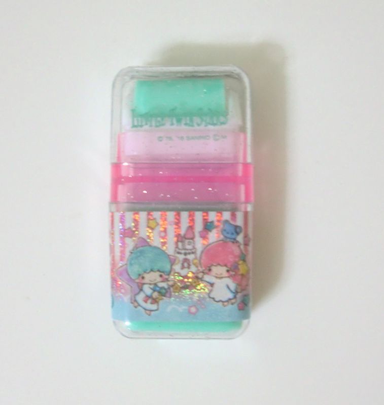 Photo1: Sanrio Little Twin Stars Kiki & Lala Roller Eraser Brand New (1)