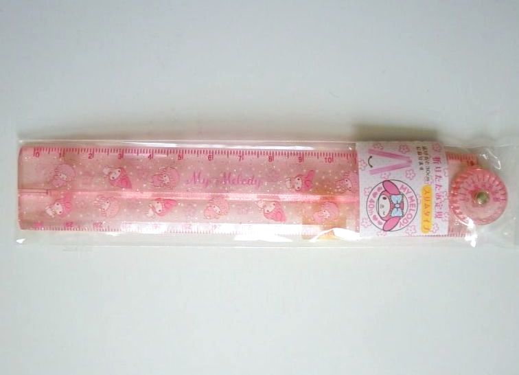 Photo1: Sanrio My Melody Folding Ruler 30 cm pink  Brand New (1)